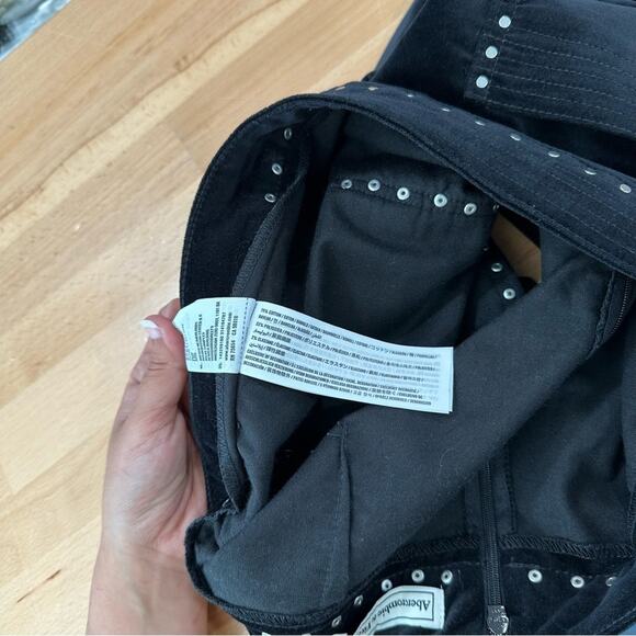 Abercrombie & Fitch Studded Black Velvet Mini Skirt size 8 - Picture 6 of 6